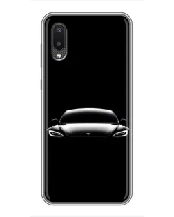 Чехол для Samsung Galaxy A02 с картинкой «Фары Tesla Night» Чехол для Samsung Galaxy A02 с картинкой «Фары Tesla Night»