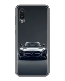 Чехол для Samsung Galaxy A02 с картинкой «Mercedes на черном»
