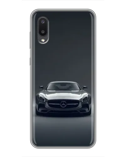 Чехол для Samsung Galaxy A02 с картинкой «Mercedes на черном»