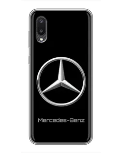 Чехол для Samsung Galaxy A02 с картинкой «Mercedes Silver Logo»