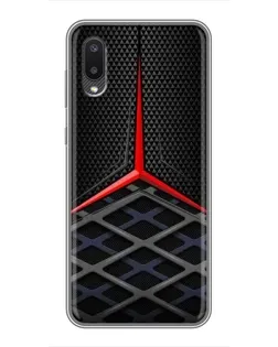 Чехол для Samsung Galaxy A02 с картинкой «Mercedes Carbon Grid»
