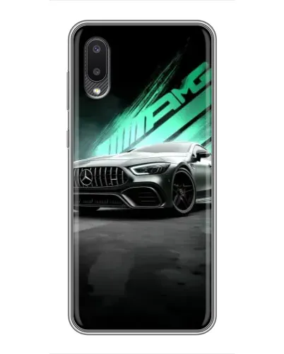 Чехол для Samsung Galaxy A02 с картинкой «Темный Mercedes AMG»