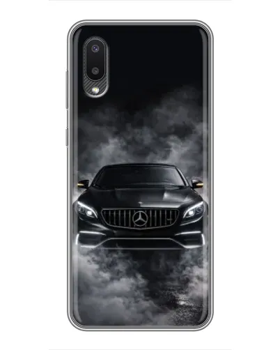 Чехол для Samsung Galaxy A02 с картинкой «Mercedes в дыму»