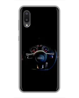 Чехол для Samsung Galaxy A02 с картинкой «Салон Audi — руль» Чехол для Samsung Galaxy A02 с картинкой «Салон Audi — руль»