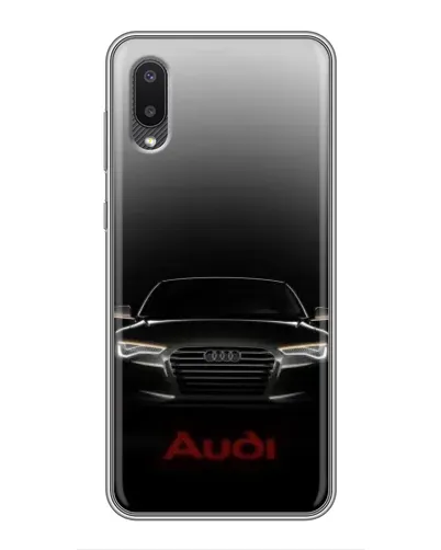 Чехол для Samsung Galaxy A02 с картинкой «Audi — градиентный контур» Чехол для Samsung Galaxy A02 с картинкой «Audi — градиентный контур»