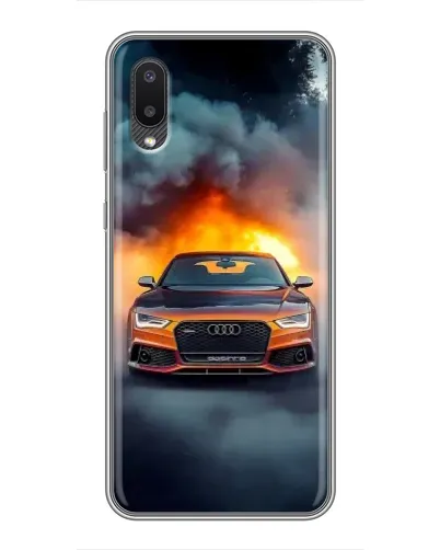 Чехол для Samsung Galaxy A02 с картинкой «Audi в огненном дыму» Чехол для Samsung Galaxy A02 с картинкой «Audi в огненном дыму»