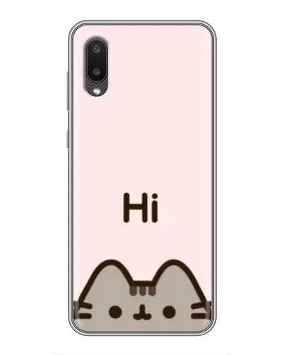 Чехол для Samsung Galaxy A02 с картинкой «Пушин говорит Hi»