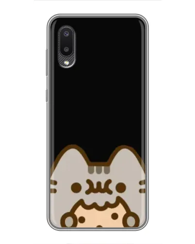 Чехол для Samsung Galaxy A02 с картинкой «Пушин на черном»