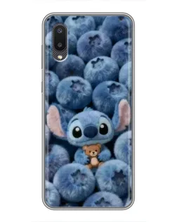 Чехол для Samsung Galaxy A02 с картинкой «Стич и голубика»