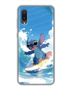 Чехол для Samsung Galaxy A02 с картинкой «Стич на волне»
