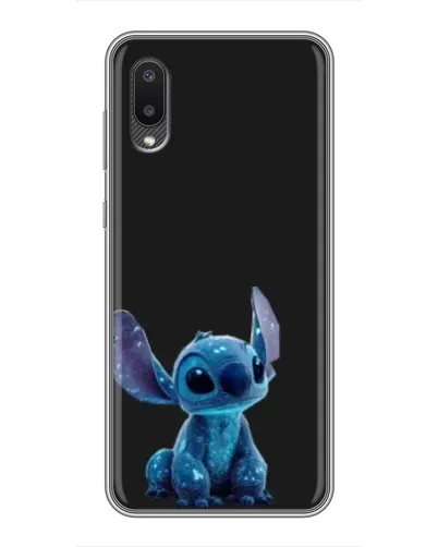 Чехол для Samsung Galaxy A02 с картинкой «Стич на черном»