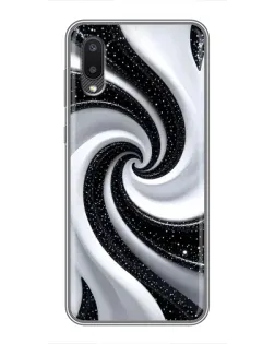 Чехол для Samsung Galaxy A02 с картинкой «Черно-белая спираль»