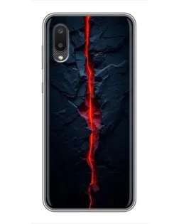 Чехол для Samsung Galaxy A02 с картинкой «Kрасная лавовая трещина»