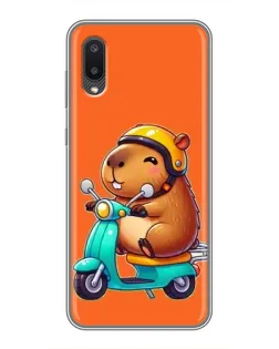 Чехол для Samsung Galaxy A02 с картинкой «Капибара на скутере» Чехол для Samsung Galaxy A02 с картинкой «Капибара на скутере»