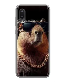 Чехол для Samsung Galaxy A02 с картинкой «Капибара золотая цепь» Чехол для Samsung Galaxy A02 с картинкой «Капибара золотая цепь»