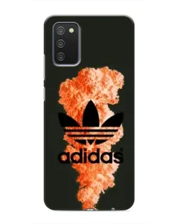 Чехол для Samsung Galaxy A02s с картинкой «Оранжевый дым Adidas»