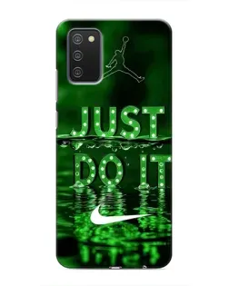 Чехол для Samsung Galaxy A02s с картинкой «Зеленый неоновый Nike»