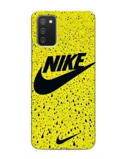 Чехол для Samsung Galaxy A02s с картинкой «Желтый текстурный Nike»