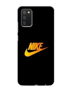 Чехол для Samsung Galaxy A02s с картинкой «Золотой логотип Nike»