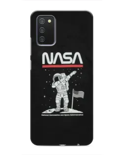 Чехол для Samsung Galaxy A02s с картинкой «NASA — шагаем по Луне» Чехол для Samsung Galaxy A02s с картинкой «NASA — шагаем по Луне»