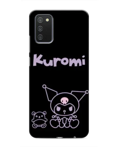 Чехол для Samsung Galaxy A02s с картинкой «Kuromi — черный минимализм»