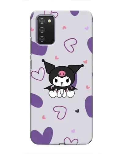 Чехол для Samsung Galaxy A02s с картинкой «Kuromi и лавандовые сердца»