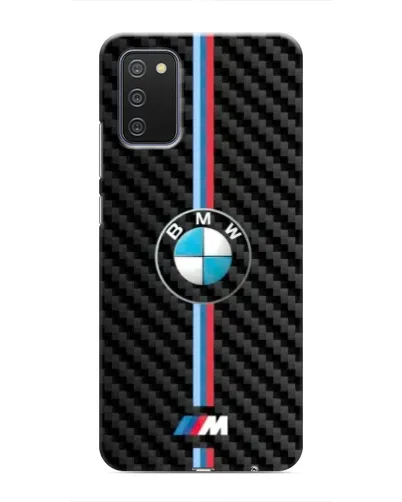 Чехол для Samsung Galaxy A02s с картинкой «Эмблема BMW и карбон»