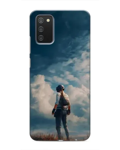 Чехол для Samsung Galaxy A02s с картинкой «Герой PUBG на скале»