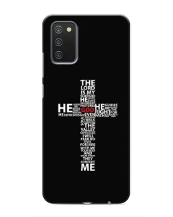 Чехол для Samsung Galaxy A02s с картинкой «Текстовый крест» Чехол для Samsung Galaxy A02s с картинкой «Текстовый крест»