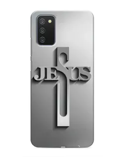 Чехол для Samsung Galaxy A02s с картинкой «Металлический крест Jesus» Чехол для Samsung Galaxy A02s с картинкой «Металлический крест Jesus»