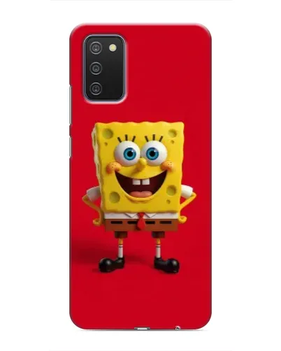 Чехол для Samsung Galaxy A02s с картинкой «Спанч Боб на красном»