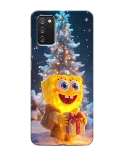 Чехол для Samsung Galaxy A02s с картинкой «Рождественский Спанч Боб»