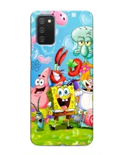 Чехол для Samsung Galaxy A02s с картинкой «Губка Боб и друзья»