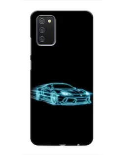 Чехол для Samsung Galaxy A02s с картинкой «Неоновый контур Lamborghini»