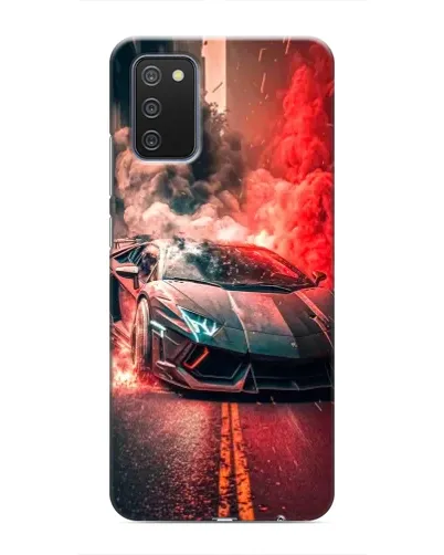 Чехол для Samsung Galaxy A02s с картинкой «Lamborghini красный дым»