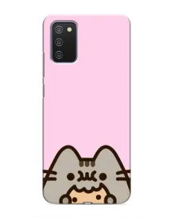 Чехол для Samsung Galaxy A02s с картинкой «Pusheen и печенье»