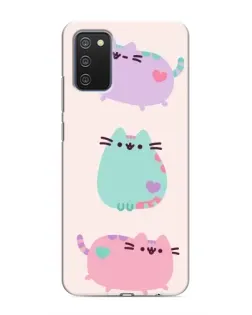Чехол для Samsung Galaxy A02s с картинкой «Pusheen трио»