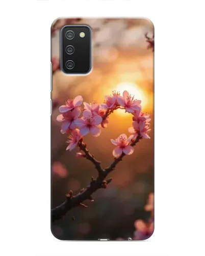 Чехол для Samsung Galaxy A02s с картинкой «Розовый цвет сердце на фоне заката» Чехол для Samsung Galaxy A02s с картинкой «Розовый цвет сердце на фоне заката»