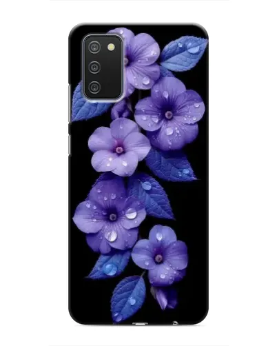 Чехол для Samsung Galaxy A02s с картинкой «Фиолетовые цветы с росою» Чехол для Samsung Galaxy A02s с картинкой «Фиолетовые цветы с росою»