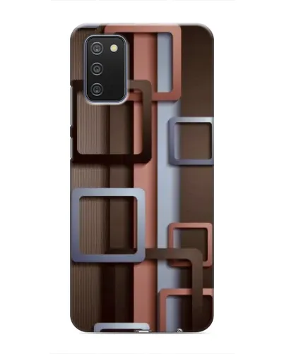 Чехол для Samsung Galaxy A02s с картинкой «Коричневые объемные квадраты»