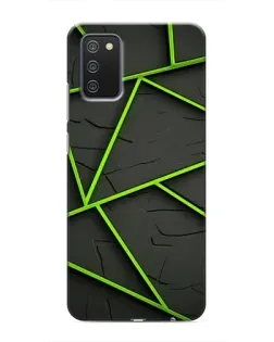 Чехол для Samsung Galaxy A02s с картинкой «Зеленые геометрические линии»