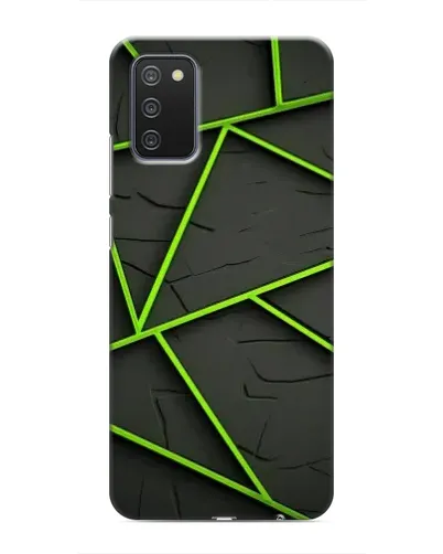 Чехол для Samsung Galaxy A02s с картинкой «Зеленые геометрические линии»