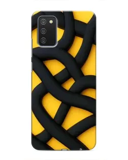 Чехол для Samsung Galaxy A02s с картинкой «Черное желтое переплетение»