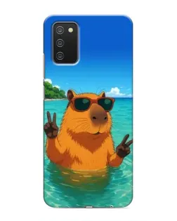 Чехол для Samsung Galaxy A02s с картинкой «Морская капибара»