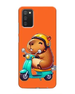 Чехол для Samsung Galaxy A02s с картинкой «Капибара на скутере»