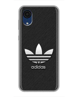 Чехол для Samsung Galaxy A03 Core с картинкой «Adidas Карбоновая текстура»