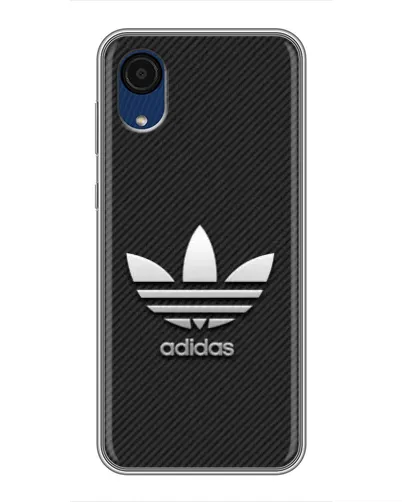 Чехол для Samsung Galaxy A03 Core с картинкой «Adidas Карбоновая текстура»
