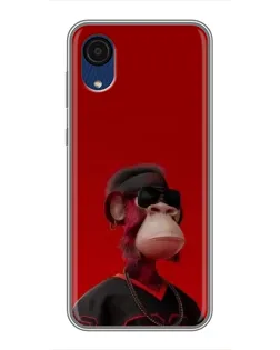 Чехол для Samsung Galaxy A03 Core с картинкой «Bored Ape в красном»