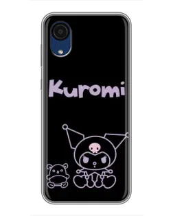 Чехол для Samsung Galaxy A03 Core с картинкой «Kuromi — черный минимализм»
