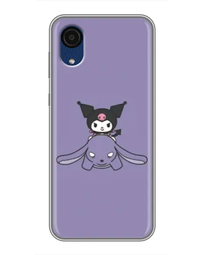 Чехол для Samsung Galaxy A03 Core с картинкой «Kuromi на лиловом фоне»